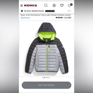 ZeroXposur Black and Gray Hooded Jacket with Lime Accents